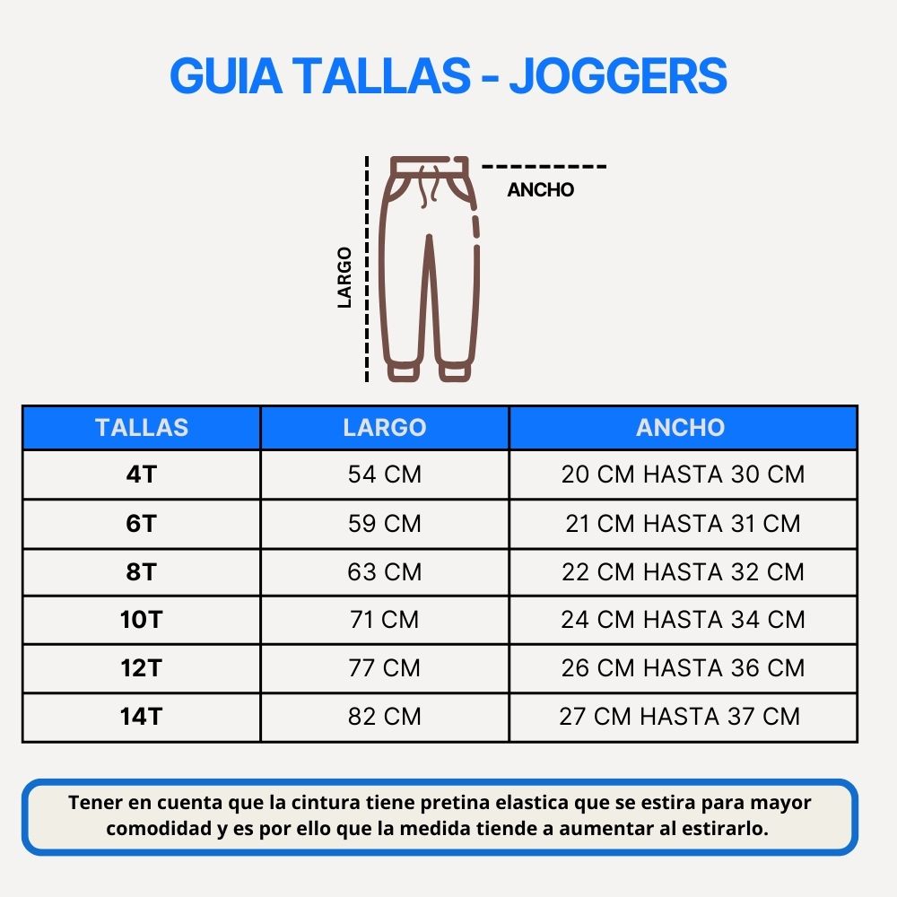 Guía de tallas Joggers