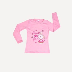 Polo manga larga Valentina rosado para niña confeccionado en algodón pima peruano con bordado digitalizado Cali Kids